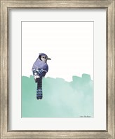 Framed Bird on Blue