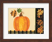 Framed Pumpkin, Leaves and Acorns I