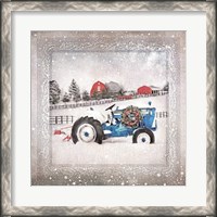 Framed Christmas Tractor