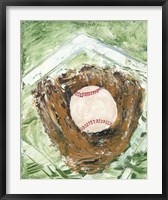 Framed Baseball & Glove