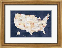 Framed Vintage USA on Indigo