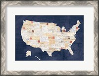 Framed Vintage USA on Indigo