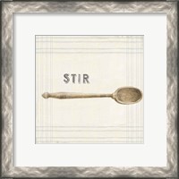 Framed 'Floursack Kitchen Sign III Neutral Sq' border=