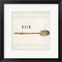 Framed 'Floursack Kitchen Sign III Neutral Sq' border=