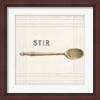 Framed Floursack Kitchen Sign III Neutral Sq