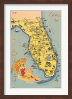 Framed Florida Postcard VI