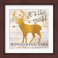 Framed 'It's the Most Wonderful Time Deer' border=