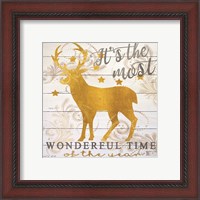 Framed 'It's the Most Wonderful Time Deer' border=