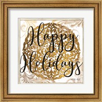 Framed Happy Holidays Mandala II