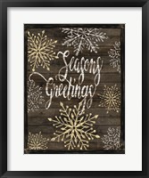 Framed Snowflake Seasons Greetings