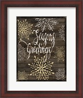 Framed Snowflake Seasons Greetings