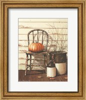 Framed Pumpkin & Chair