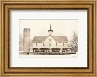 Framed Christmas Star Barn with Lights