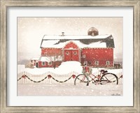 Framed Christmas Barn and Bike
