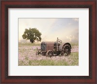 Framed Tractor at Sunset