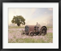 Framed Tractor at Sunset