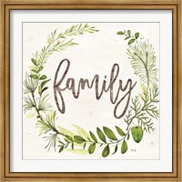 Framed Family Greenery Wreath