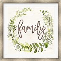 Framed Family Greenery Wreath