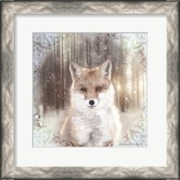 Framed 'Enchanted Winter Fox' border=