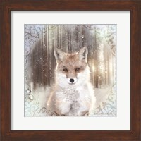 Framed 'Enchanted Winter Fox' border=