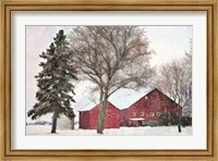 Framed Snowy Barn