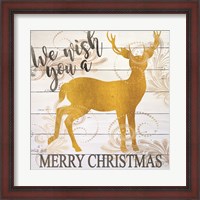 Framed We Wish You a Merry Christmas Deer