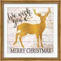 Framed We Wish You a Merry Christmas Deer
