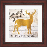 Framed We Wish You a Merry Christmas Deer