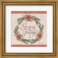 Framed Season's Greetings Wreath