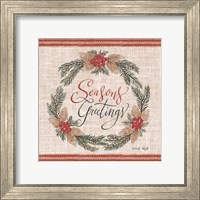Framed Season's Greetings Wreath