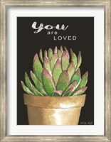 Framed You Are Loved Cactus
