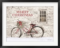 Framed Merry Christmas Bicycle