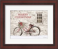 Framed Merry Christmas Bicycle