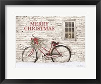 Framed Merry Christmas Bicycle