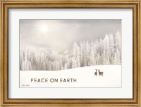 Framed Lava Mountain Snow Storm with Deer