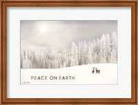Framed Lava Mountain Snow Storm with Deer