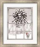 Framed Christmas Birdhouse with Bow