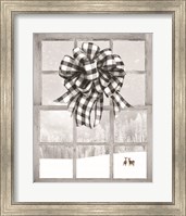 Framed Christmas Deer with Bow