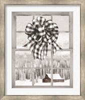 Framed Christmas Barn with Bow