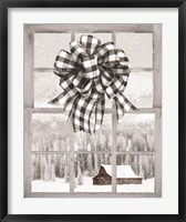 Framed Christmas Barn with Bow