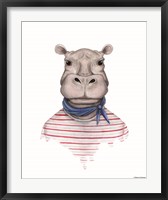 Framed Hippo in Handkerchief