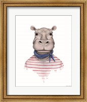 Framed Hippo in Handkerchief