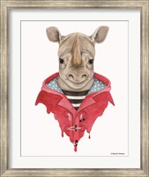 Framed Rhino in a Raincoat