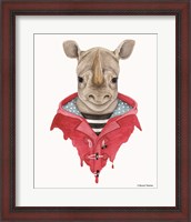 Framed Rhino in a Raincoat