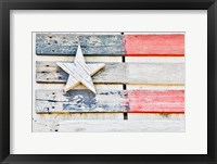 Framed Flag On Side Of Old Wooden Shed, Benge, Washington State