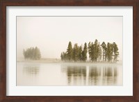 Framed Morning Fog Along The Yellowstone River In Yellowstone National Park