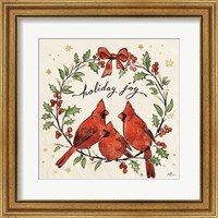 Framed Christmas Lovebirds XI
