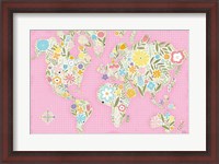 Framed Floral World Pink