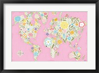 Framed Floral World Pink