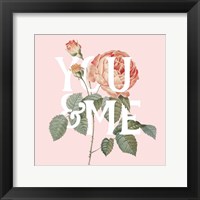 Framed Botanical Pink Rose II You